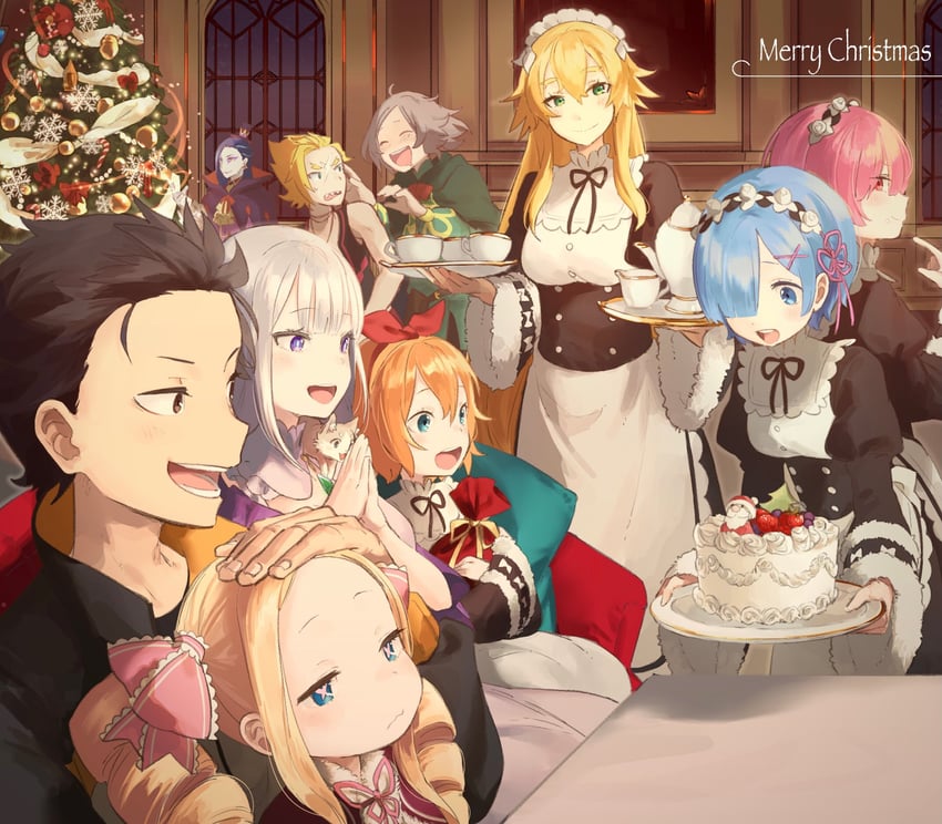 rem, emilia, ram, natsuki subaru, beatrice, and 5 more (re:zero kara hajimeru isekai seikatsu) drawn by 8_humi