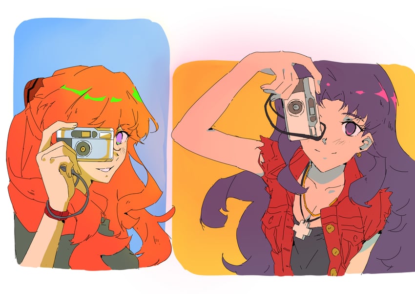 souryuu asuka langley and katsuragi misato (neon genesis evangelion) drawn by ony-b