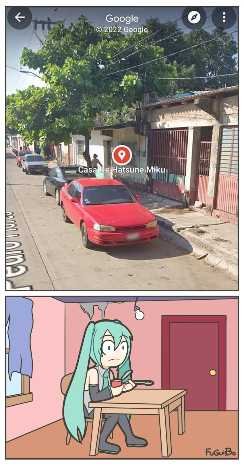 hatsune miku (vocaloid and 3 more) drawn by fuguiibo