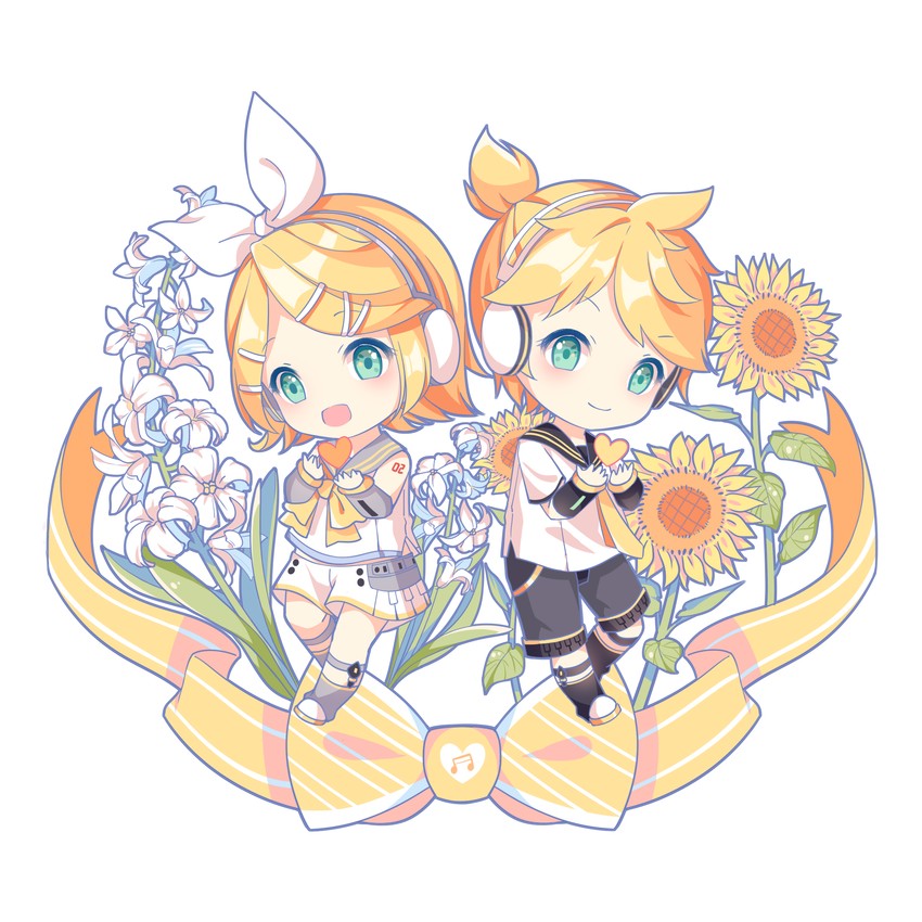 kagamine rin and kagamine len (vocaloid) drawn by chaji_xiao_bai