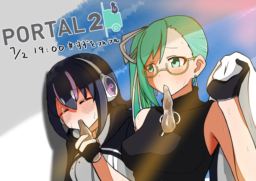 humboldt penguin and kagura suzu (kemono friends and 4 more) drawn by hpaliver
