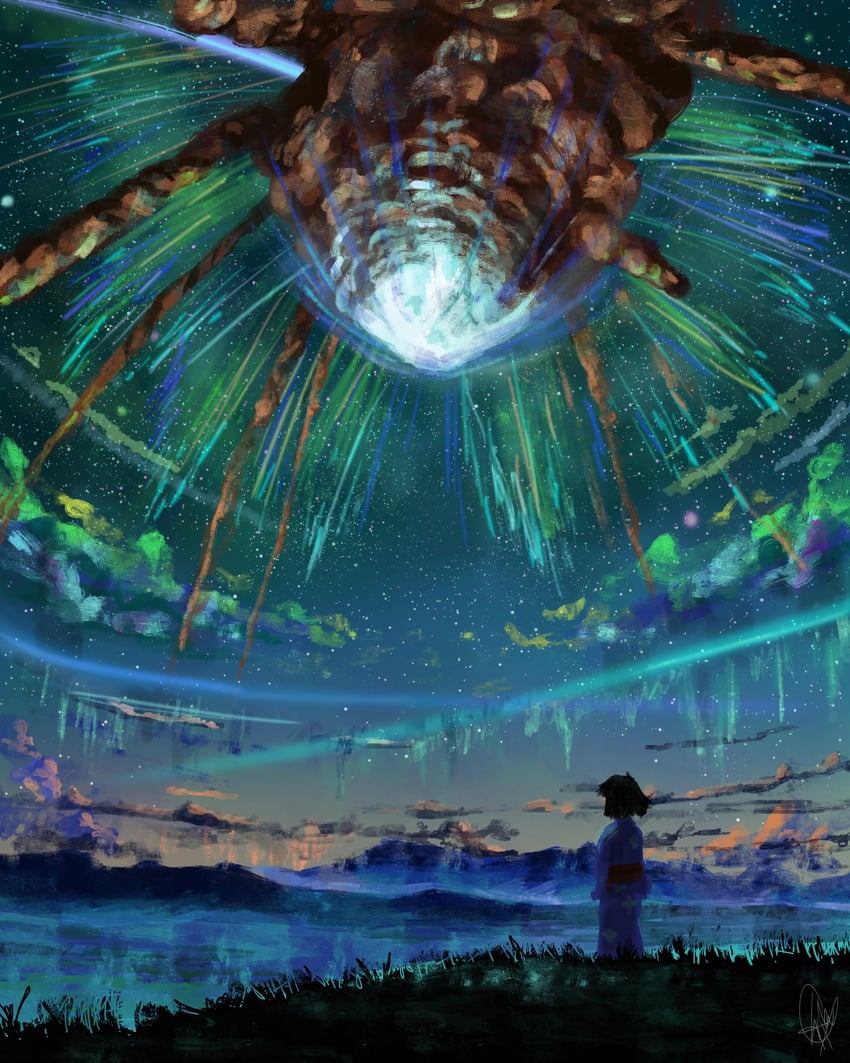 miyamizu mitsuha (kimi no na wa.) drawn by soupsane-art