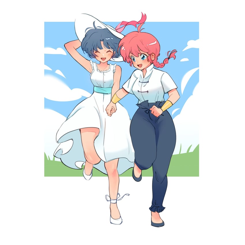 ranma-chan and tendou akane (ranma 1/2) drawn by mariadraws97