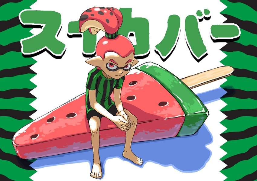 inkling player character and inkling boy (splatoon and 1 more) drawn by kona_(19911212)