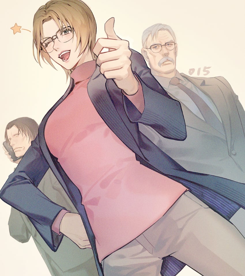 jodie starling, andre camel, and james black (meitantei conan) drawn by yoshicha