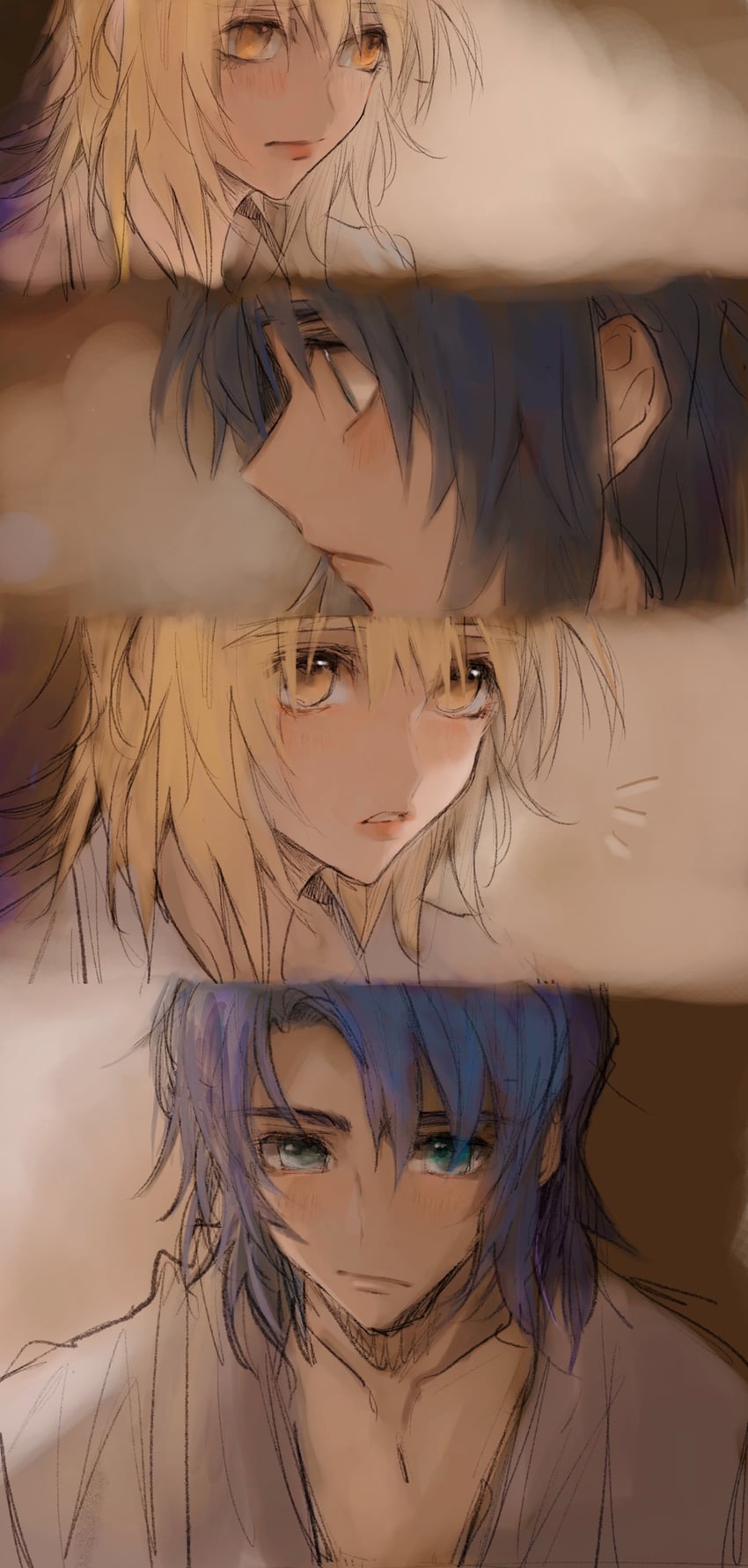 cagalli yula athha and athrun zala (gundam and 1 more) drawn by she_(morianosu)