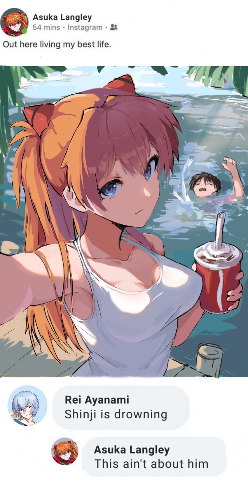 souryuu asuka langley, ayanami rei, and ikari shinji (neon genesis evangelion and 1 more) drawn by wersman