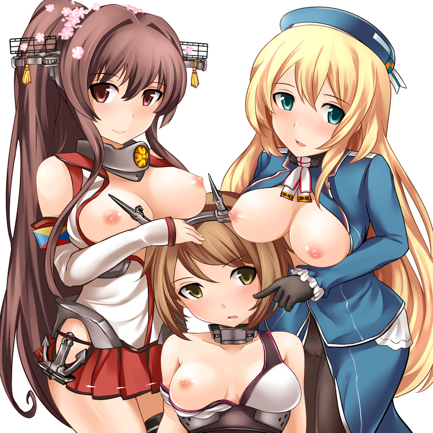 yamato, atago, and mutsu (kantai collection) drawn by yoshimo