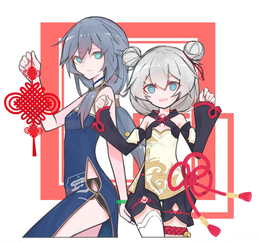 fu hua and theresa apocalypse (honkai and 1 more) drawn by error1980