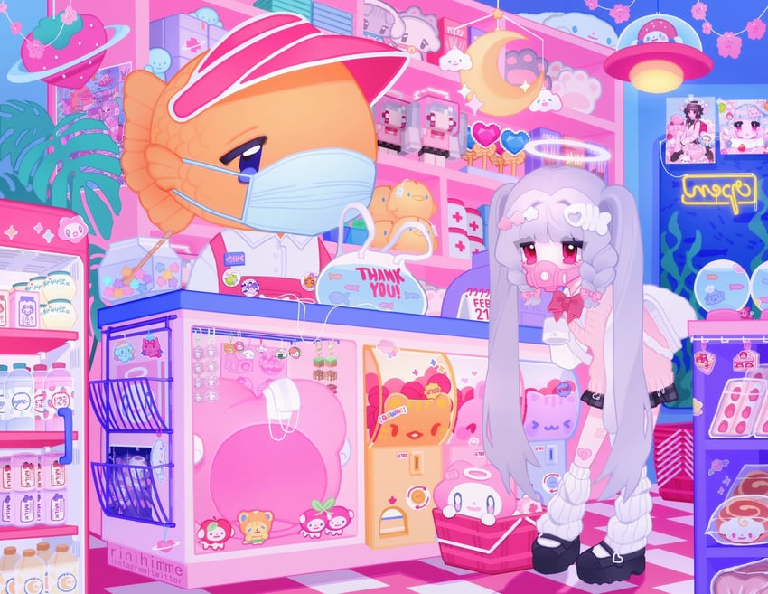 kirby, mametchi, kuchipatchi, kiiroitori, memetchi, and 2 more (original and 4 more) drawn by rinihimme