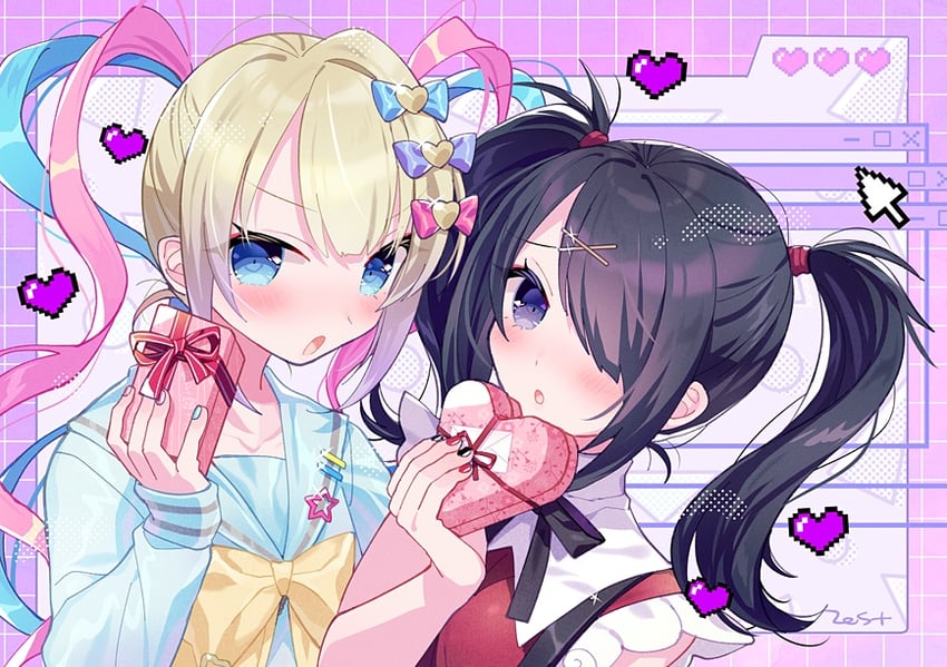 chouzetsusaikawa tenshi-chan and ame-chan (needy girl overdose) drawn by zest_(lossol)
