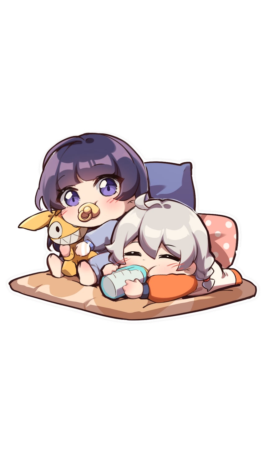 kiana kaslana, raiden mei, and homu (honkai and 1 more) drawn by xinzhizhu