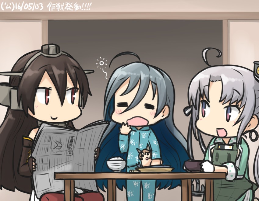 nagato, mutsu, kiyoshimo, and akitsushima (kantai collection) drawn by hamu_koutarou