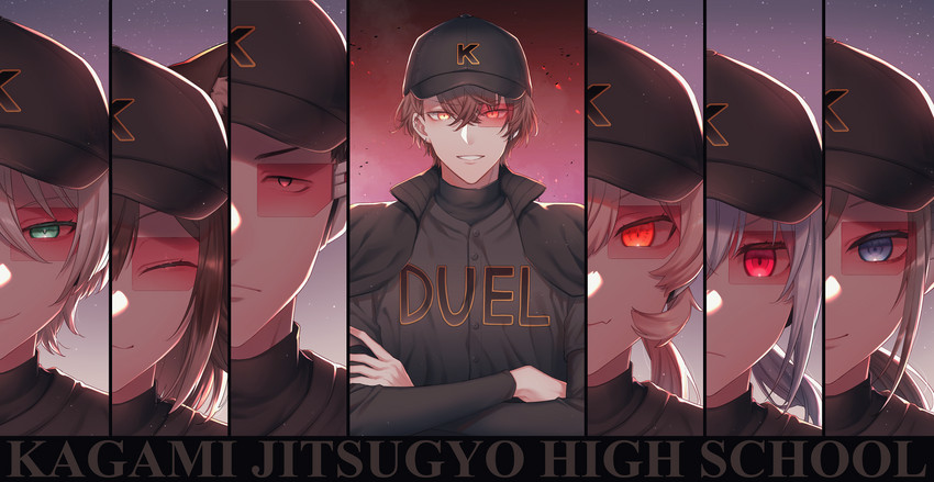 nui sociere, hakase fuyuki, yashiro kizuku, kagami hayato, fumino tamaki, and 2 more (nijisanji and 1 more) drawn by yonuko