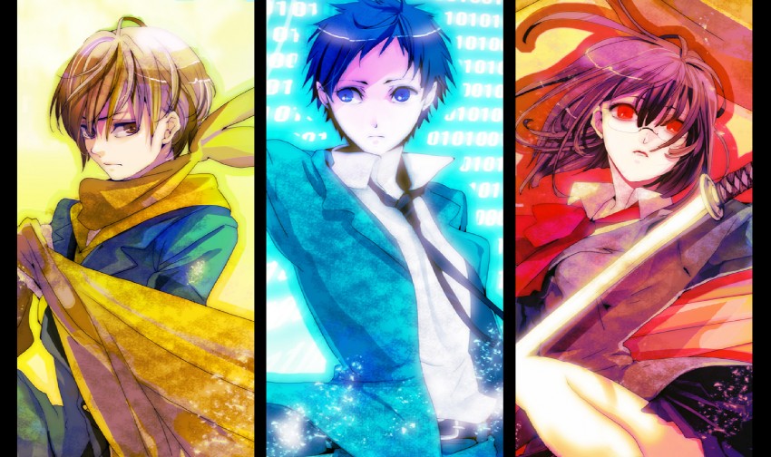 sonohara anri, ryuugamine mikado, and kida masaomi (durarara!!) drawn by ihiro