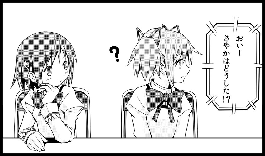 kaname madoka and miki sayaka (mahou shoujo madoka magica and 1 more) drawn by tsukumo_(soar99)