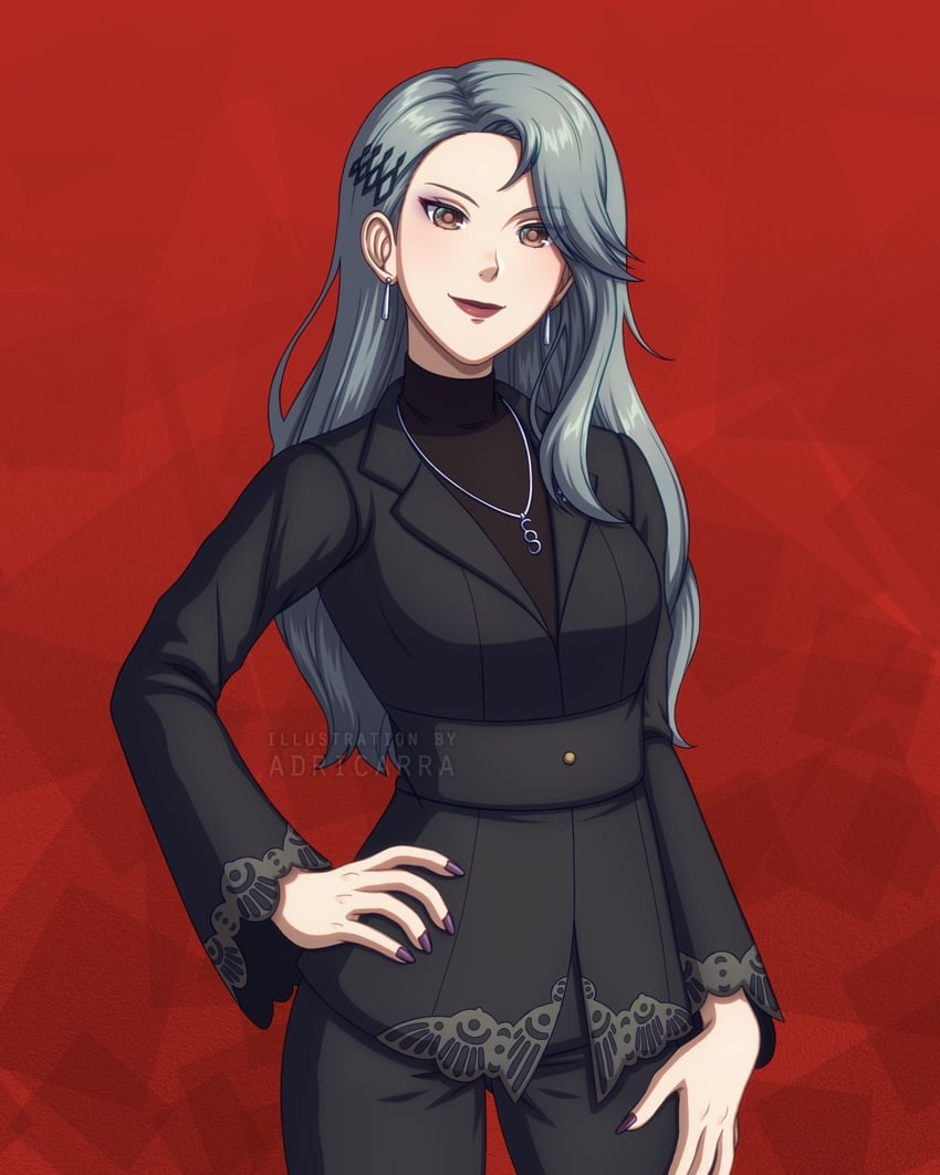 niijima sae (persona and 1 more) drawn by adricarra