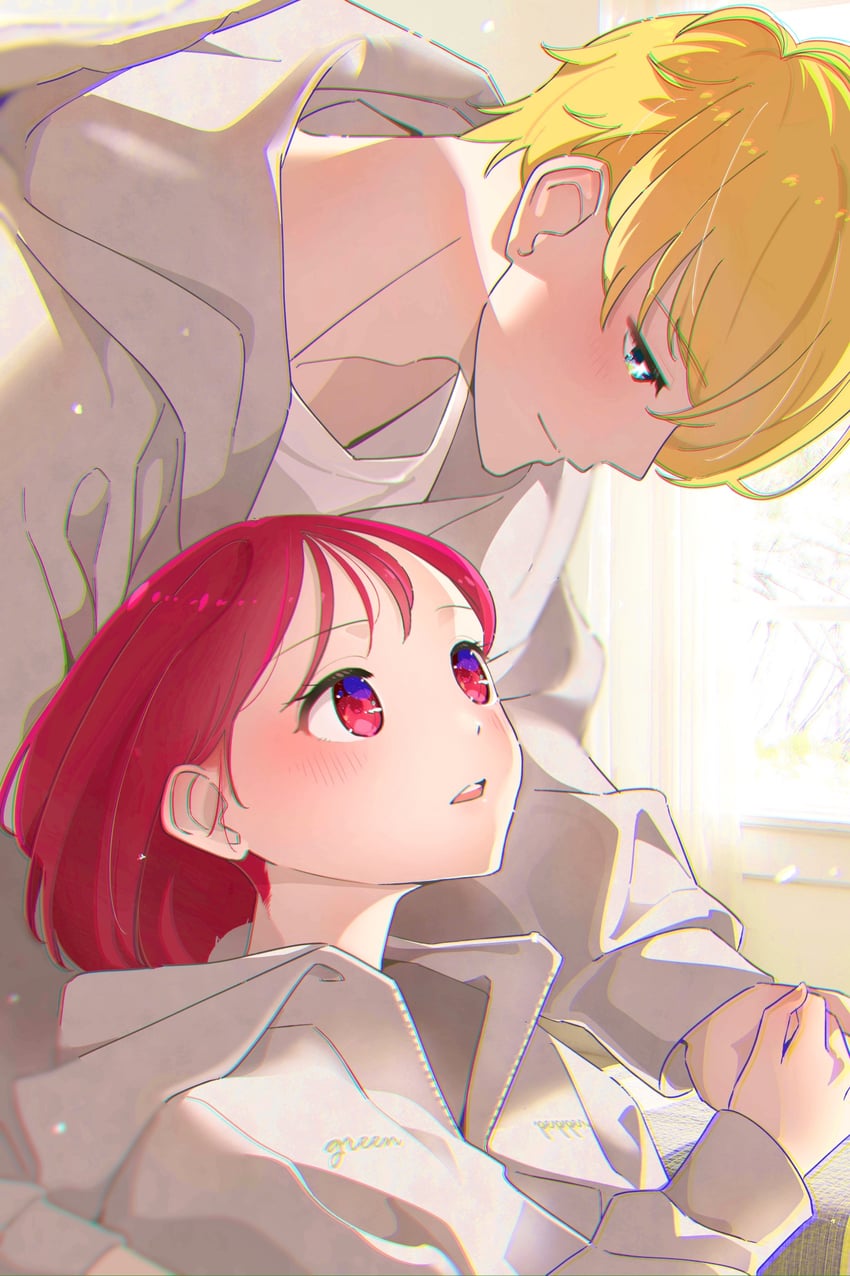 arima kana and hoshino aquamarine (oshi no ko) drawn by gu00hy