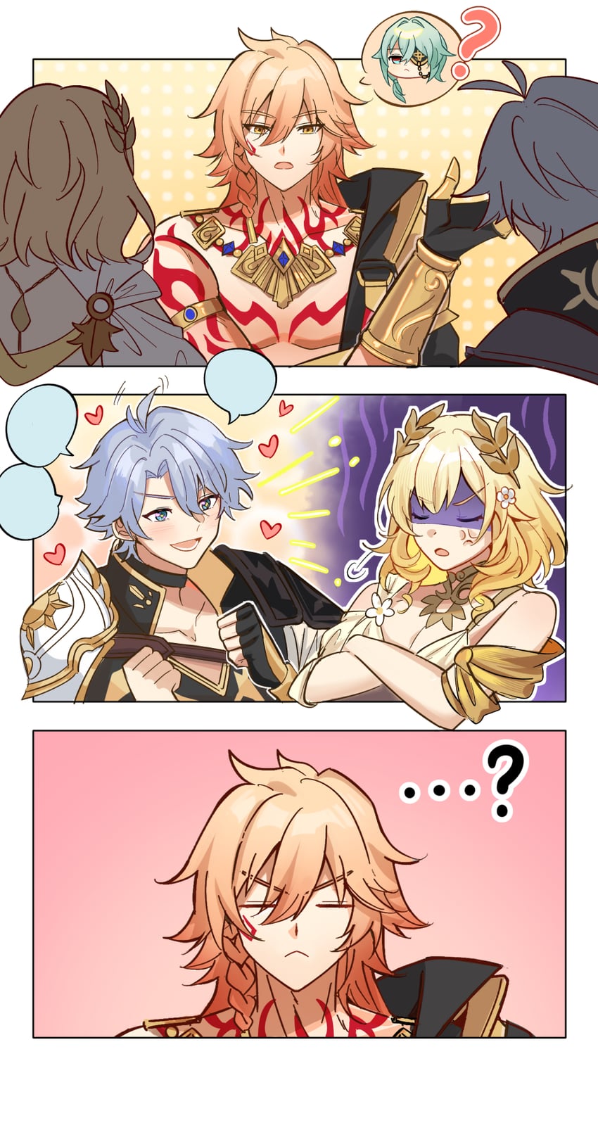 phainon, mydei, aglaea, and anaxa (honkai and 1 more) drawn by meronppaii