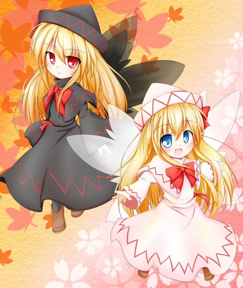 lily white and lily black (touhou) drawn by baku-p