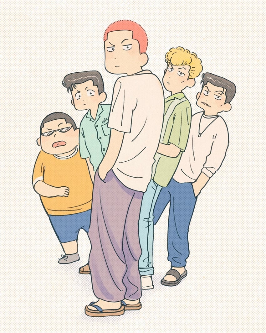 sakuragi hanamichi, mito youhei, takamiya nozomi, ookusu yuuji, and noma chuuichirou (slam dunk) drawn by hanami7kawa11
