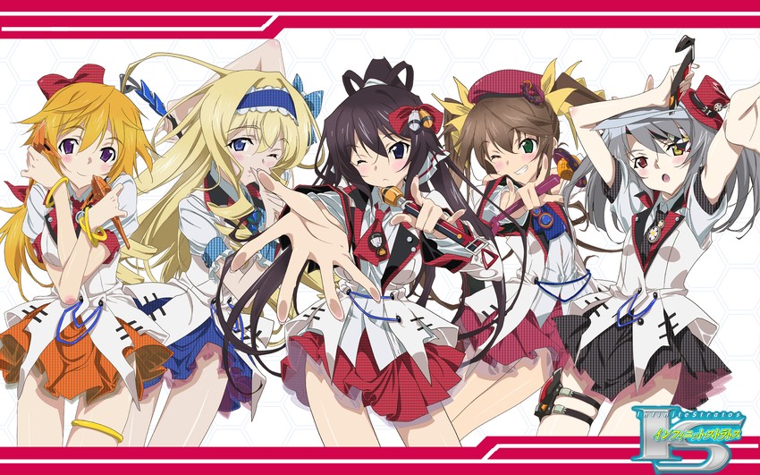 charlotte dunois, cecilia alcott, laura bodewig, shinonono houki, and huang lingyin (infinite stratos)