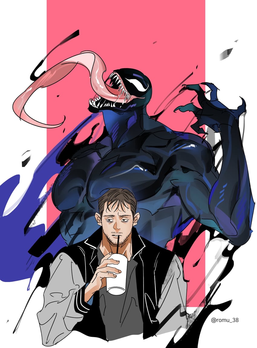 venom and eddie brock (marvel and 1 more) drawn by karmaho