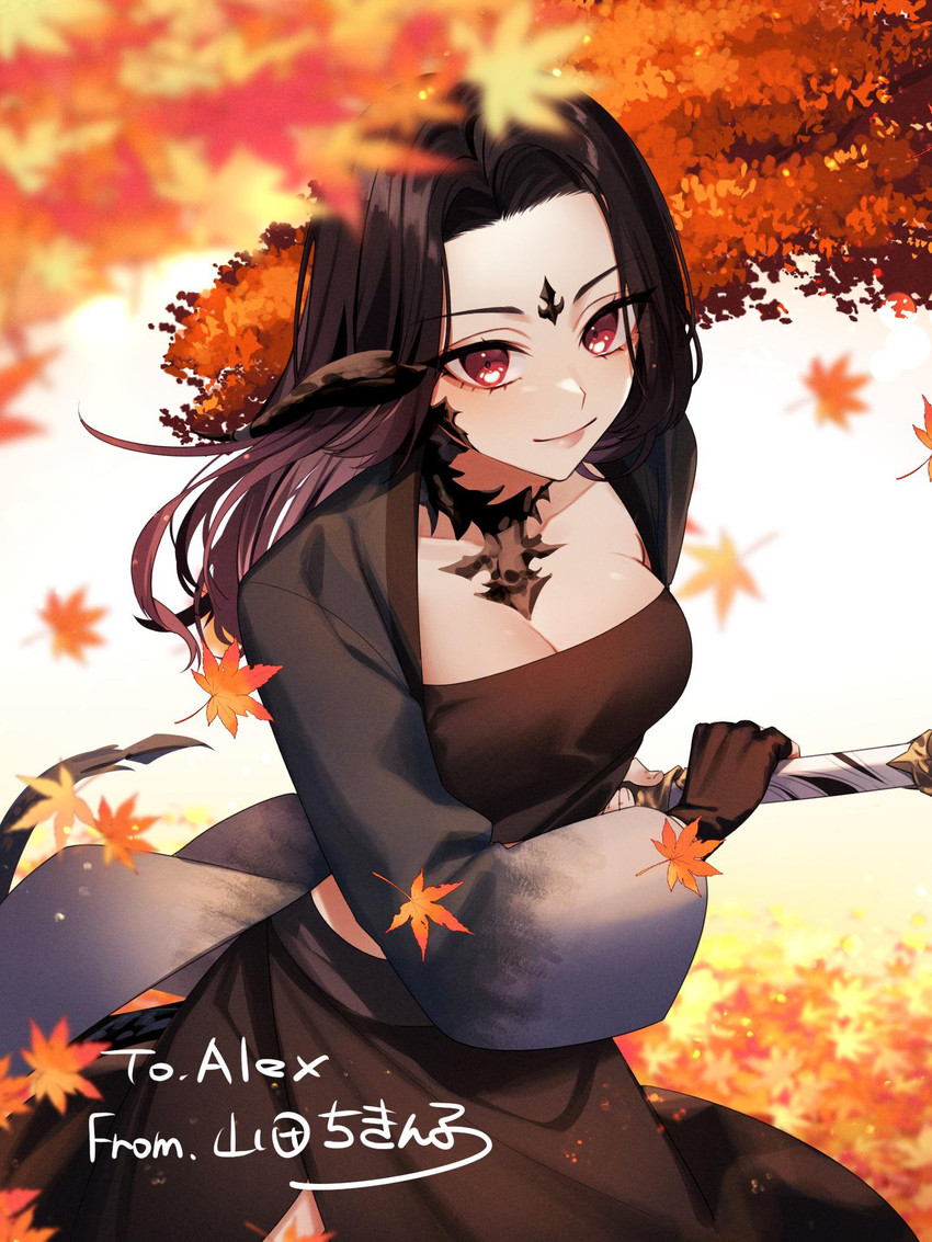warrior of light and samurai (original and 2 more) drawn by yamada_chickenko