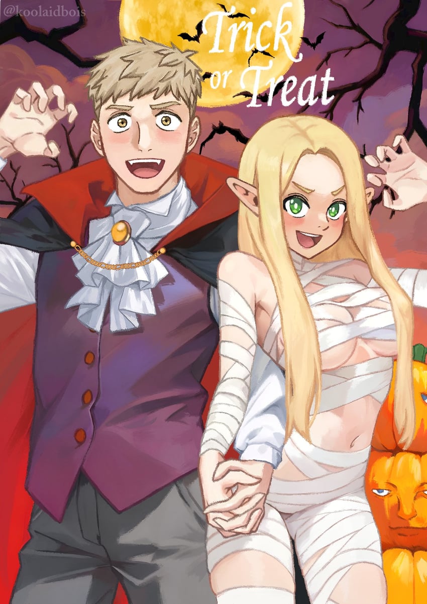 marcille donato and laios touden (dungeon meshi) drawn by koolaidbois