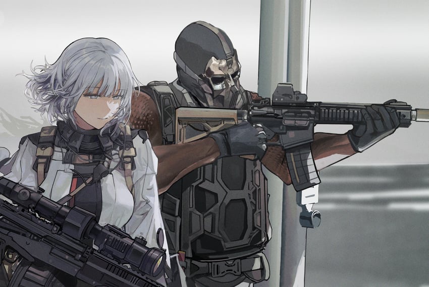rpk-16 and mace (girls' frontline and 2 more) drawn by johnny63129616