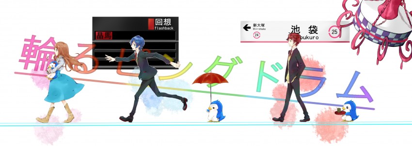 takakura himari, takakura shouma, takakura kanba, penguin 3-gou, penguin 2-gou, and 1 more (mawaru penguindrum) drawn by hinatsu172