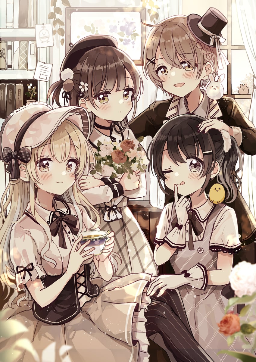 miyasato haruka, okamoto natsuhi, yokomine ibuki, and higuchi kaede (swing!!) drawn by sakura_oriko