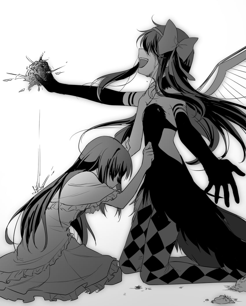 akemi homura and akuma homura (mahou shoujo madoka magica and 1 more) drawn by kyoyumi