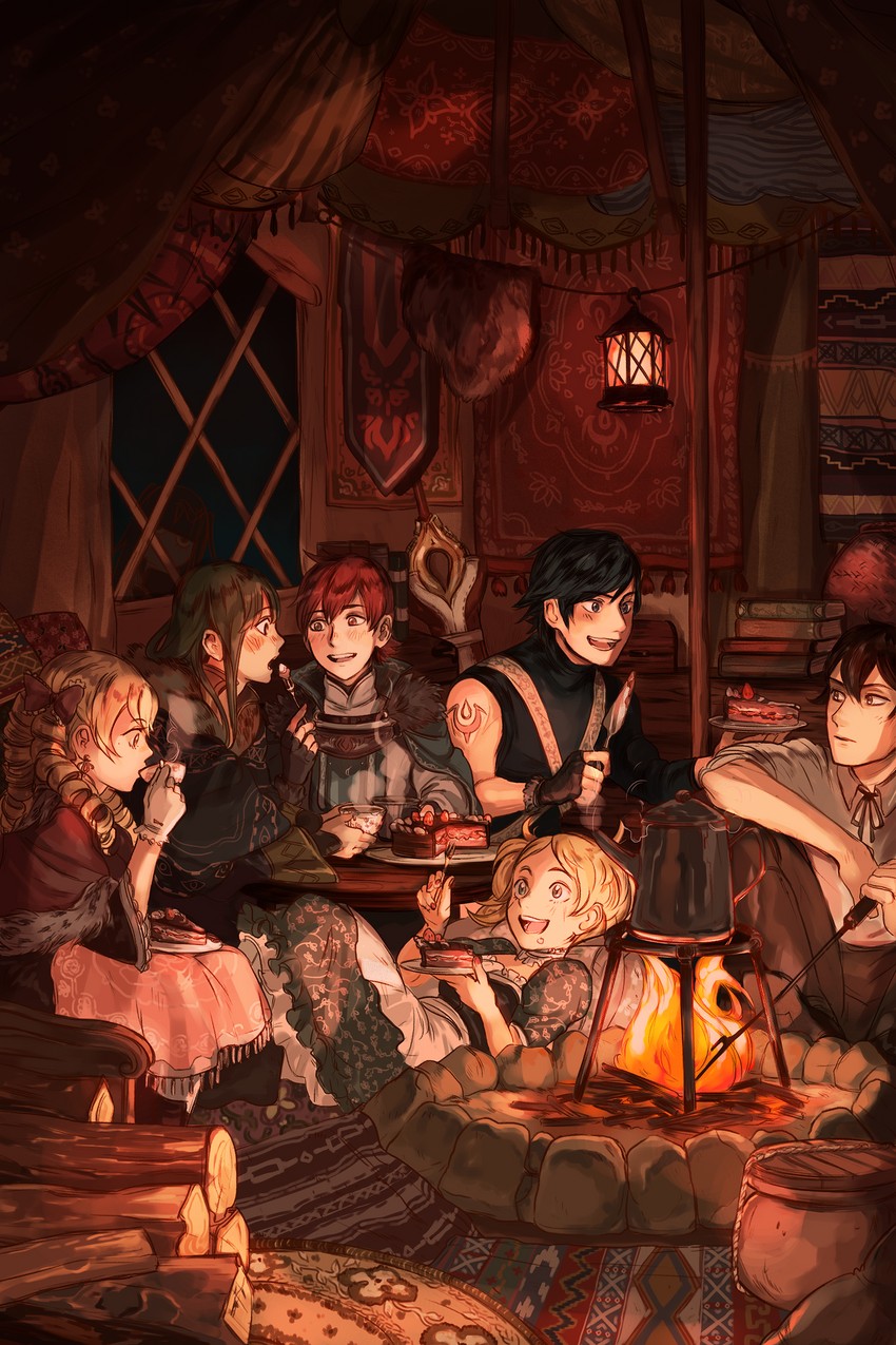female robin, tharja, chrom, lissa, maribelle, and 2 more (fire emblem and 1 more) drawn by katy_ho