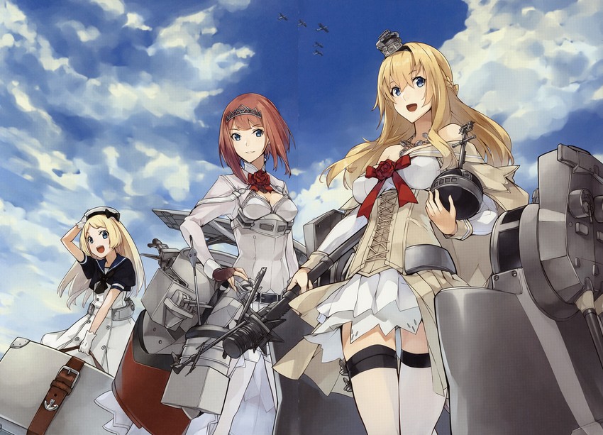 warspite, jervis, and ark royal (kantai collection) drawn by konishi_(koconatu)