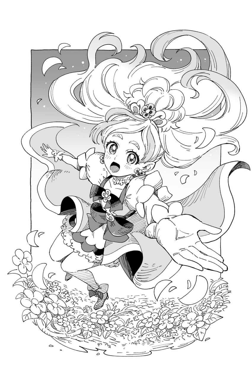 haruno haruka and cure flora (precure and 1 more) drawn by sharumon