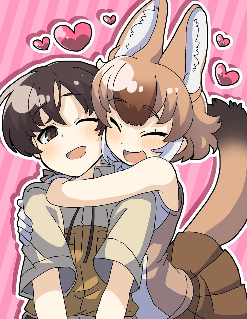 captain and dhole (kemono friends and 1 more) drawn by yagidon