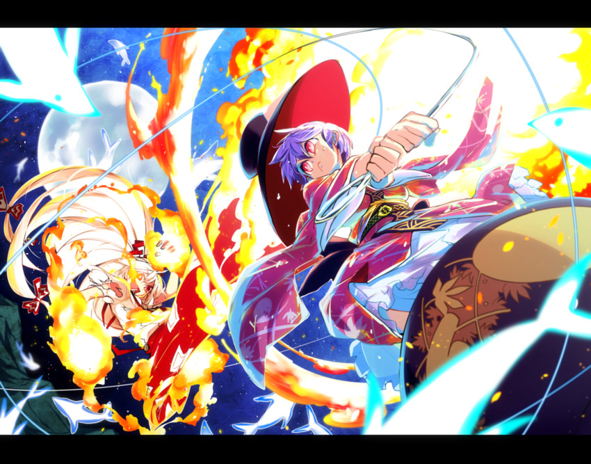 fujiwara no mokou and sukuna shinmyoumaru (touhou) drawn by hokuto_(scichil)
