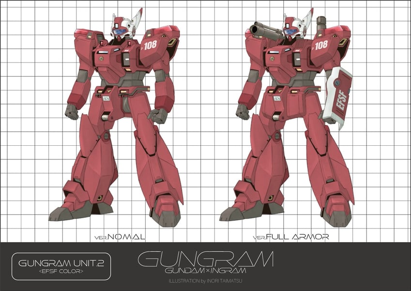 guncannon, av-98 ingram, and guncannon mp type (gundam and 3 more) drawn by inori_taimatsu