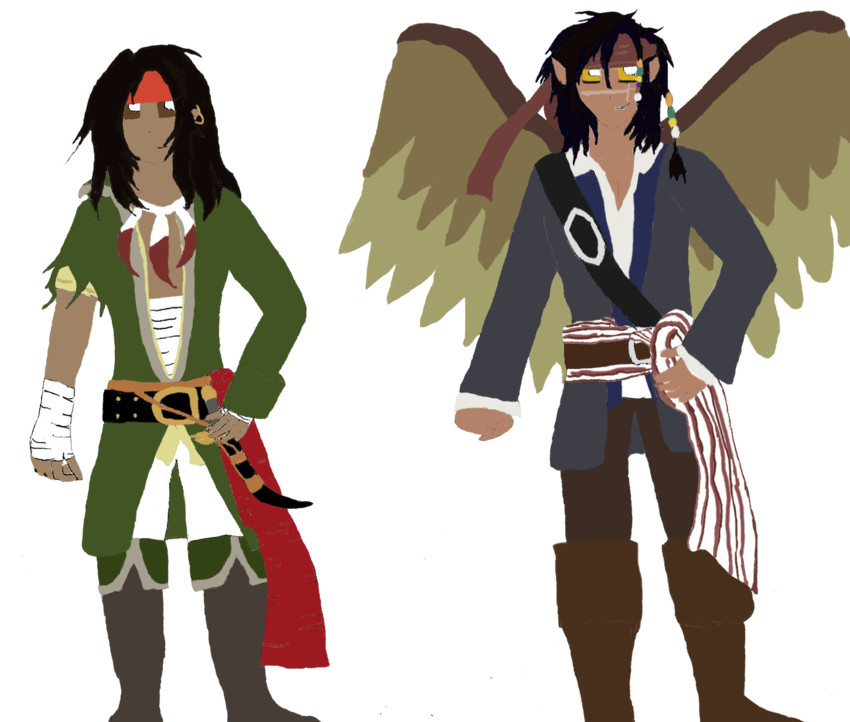 tibarn and jack sparrow (fire emblem and 3 more) drawn by darkelfbard
