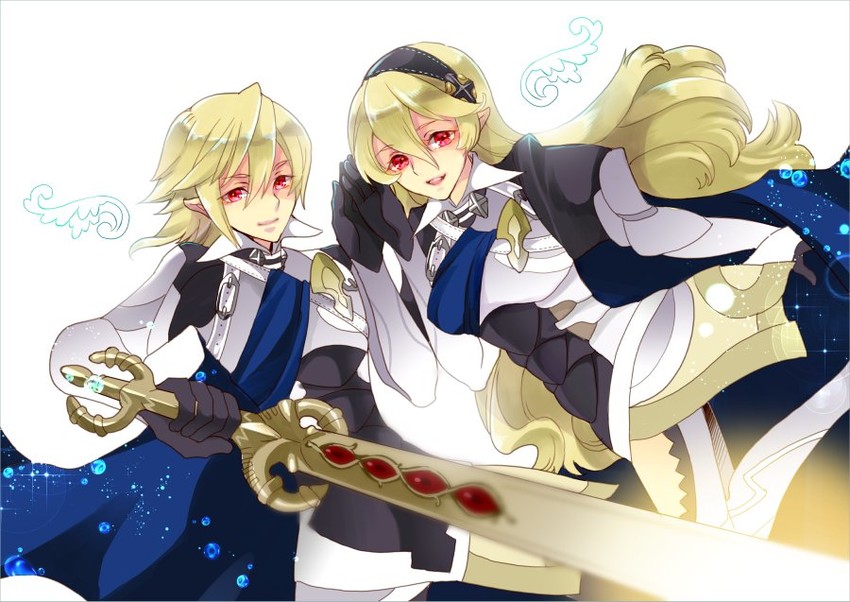 female corrin and male corrin (fire emblem and 1 more) drawn by renkonmatsuri