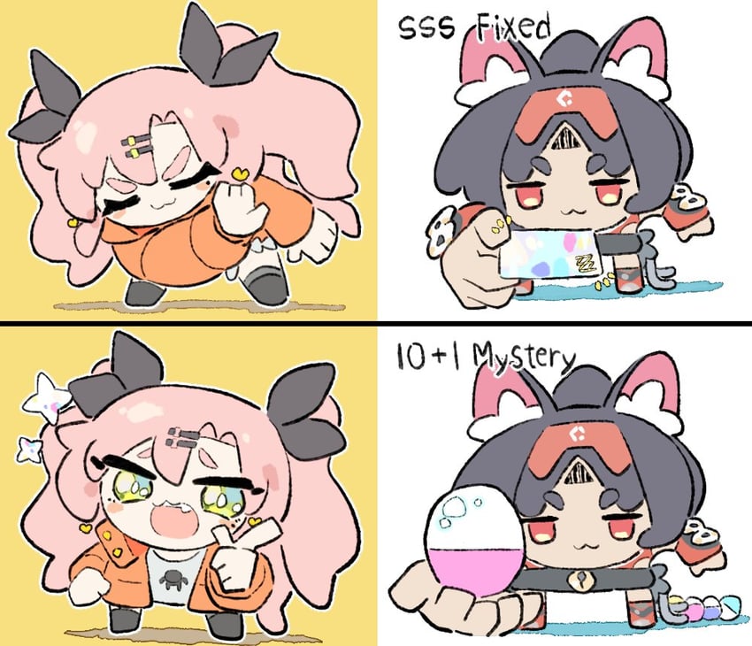 nicole demara and nekomiya mana (zenless zone zero) drawn by sima_(exavalon00)