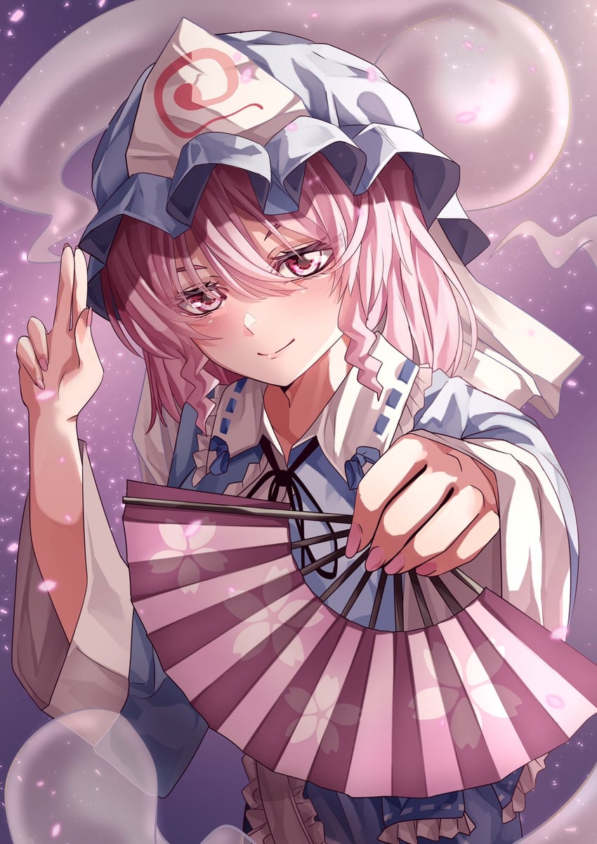 saigyouji yuyuko (touhou) drawn by mahoro_(minase_mahoro)