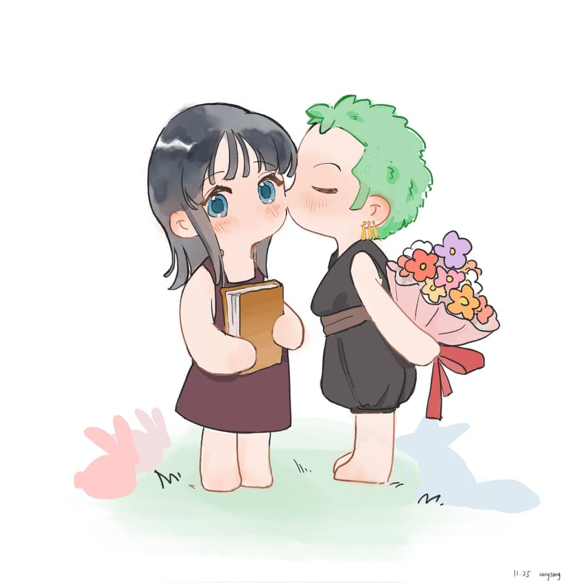 nico robin and roronoa zoro (one piece) drawn by ltangtang116772