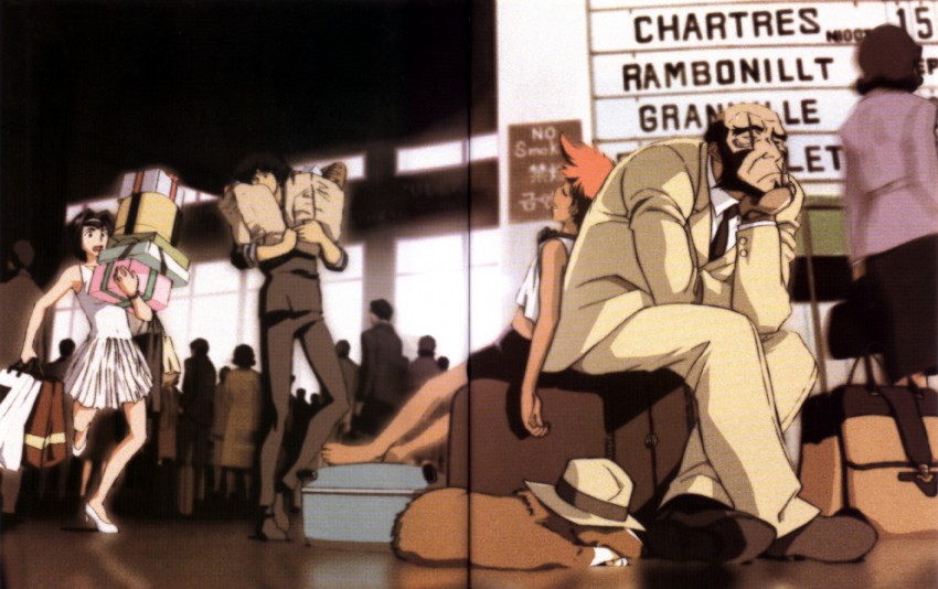 faye valentine, spike spiegel, edward wong hau pepelu tivrusky iv, ein, and jet black (cowboy bebop)