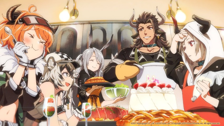 croissant, cliffheart, savage, matterhorn, and vulcan (arknights) drawn by yostar_pictures