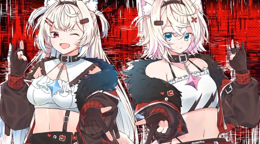 fuwawa abyssgard and mococo abyssgard (hololive and 1 more) drawn by myuto_(advent_retribution)