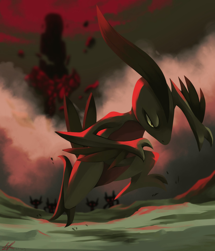 sableye and grovyle (pokemon and 2 more) drawn by rock-bomber