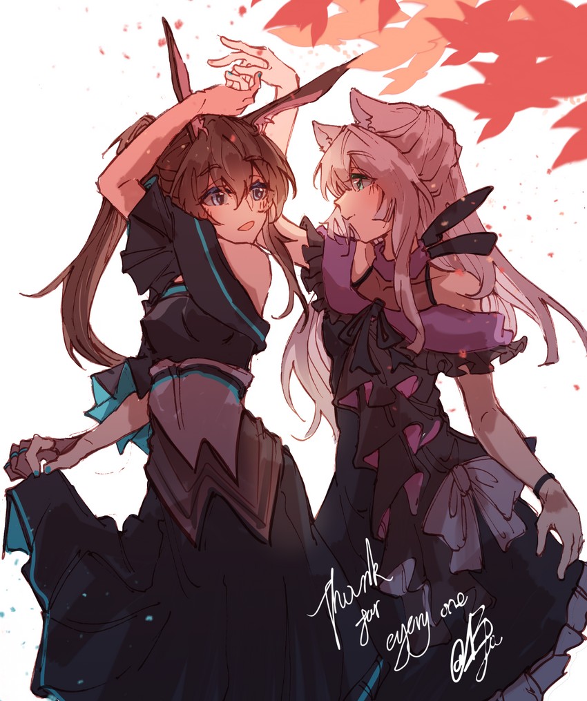 amiya and rosmontis (arknights) drawn by e-fa-dorn