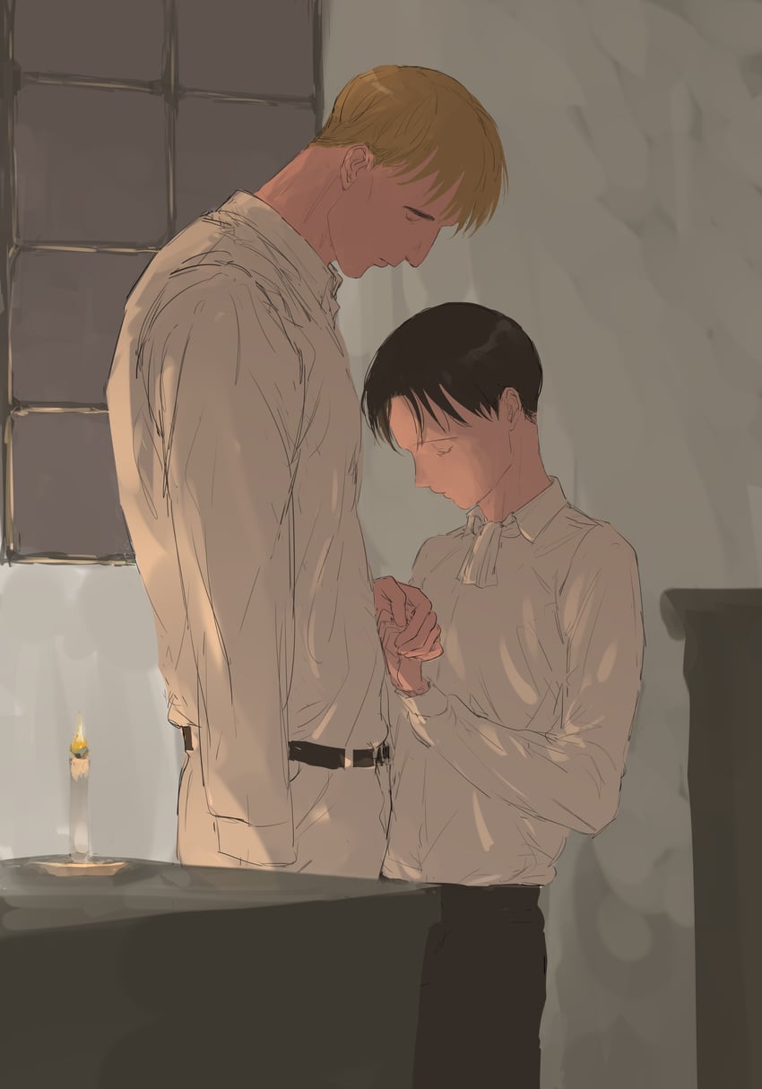 levi and erwin smith (shingeki no kyojin) drawn by rsn_258